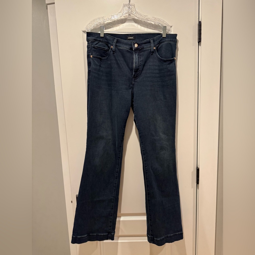 Express Women's Dark Indigo Flare Jeans